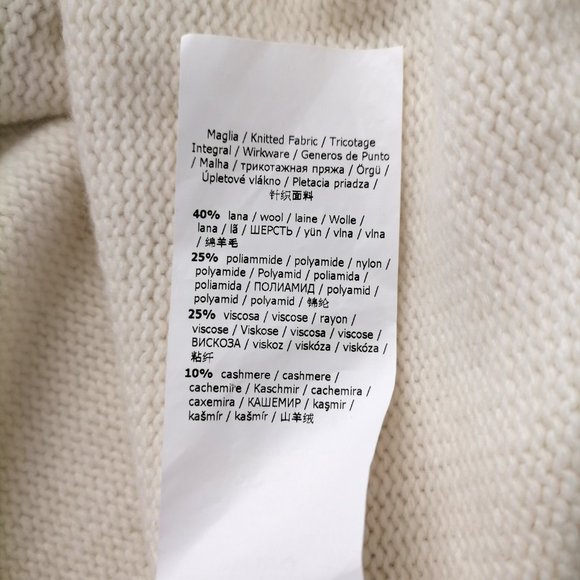 Marella Monochrome Womens Ivory Mock Neck Drop Shoulder Pullover Sweater Size L - Picture 8 of 10